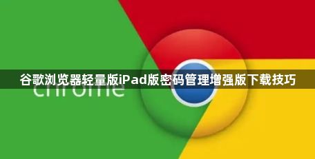 谷歌浏览器轻量版iPad版密码管理增强版下载技巧1