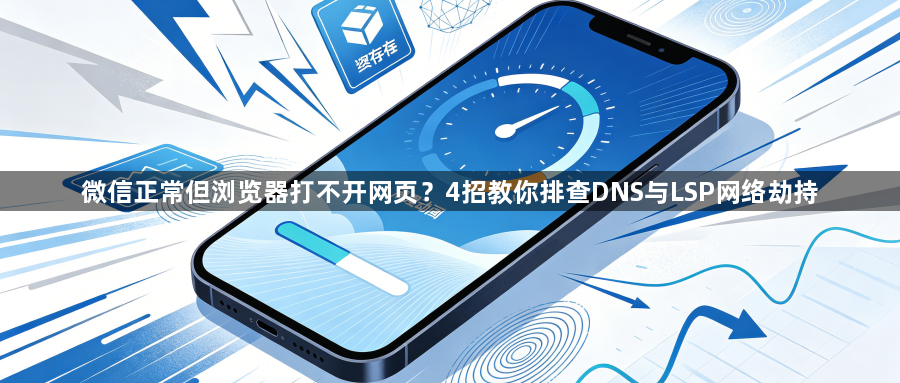 微信正常但浏览器打不开网页?4招教你排查DNS与LSP网络劫持1