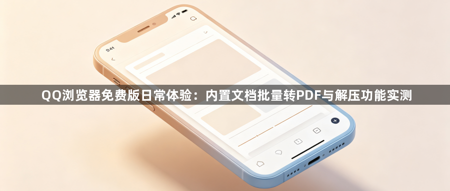 QQ浏览器免费版日常体验:内置文档批量转PDF与解压功能实测1